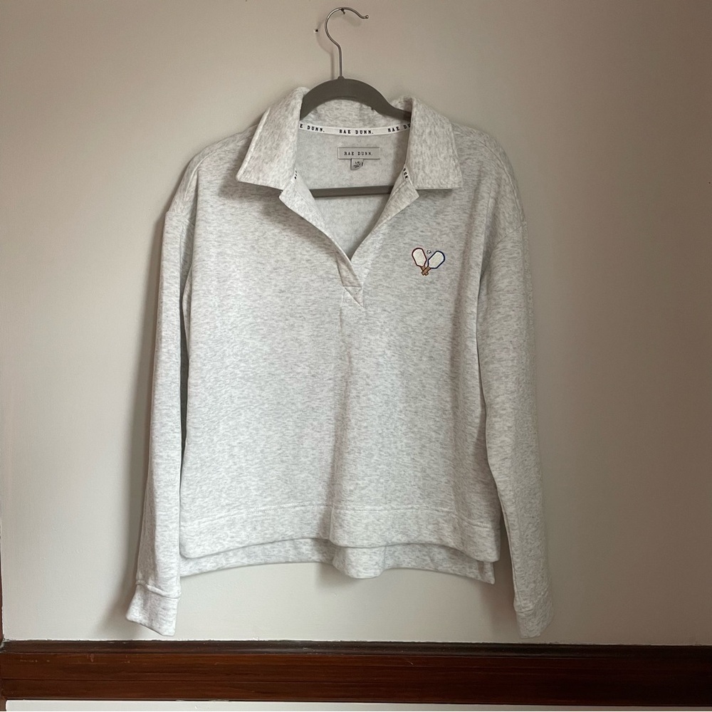 Rae Dunn Gray Pullover Pickleball Sweatshirt - Picture 1 of 5